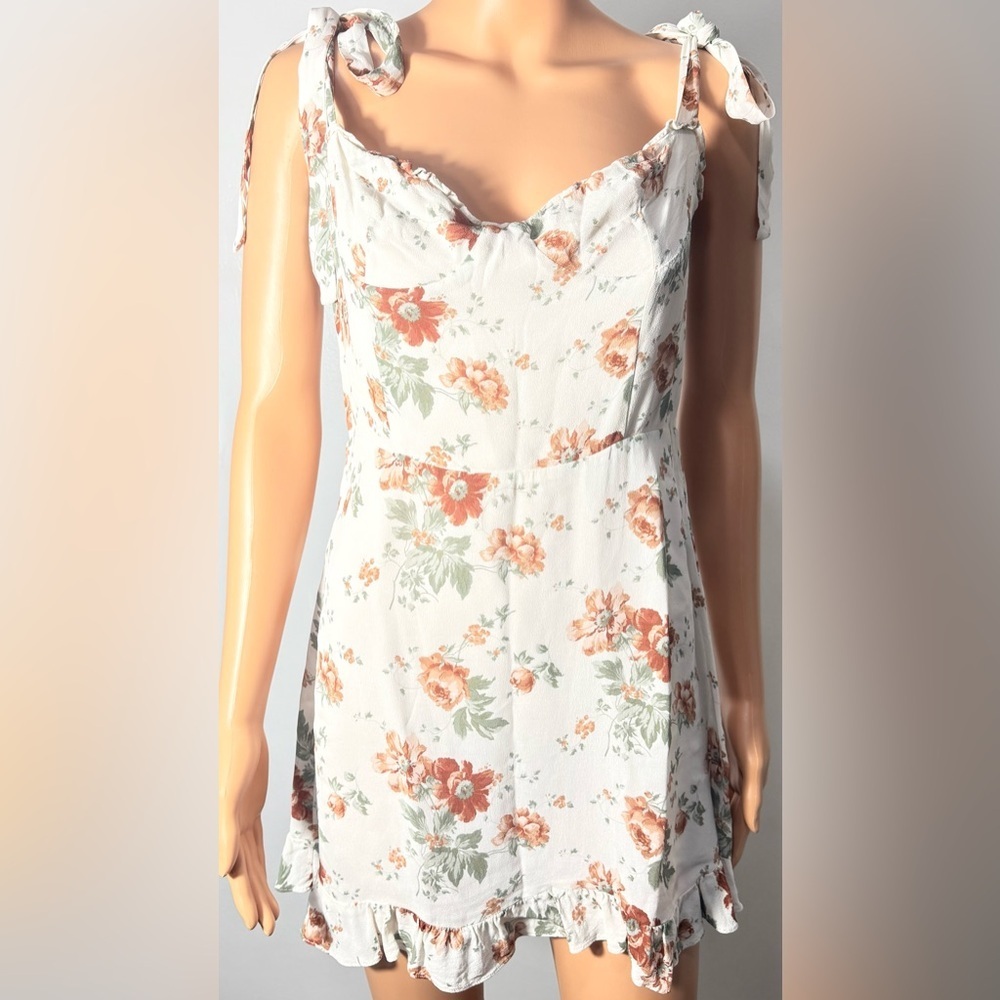 Reformation White Floral Mini Dress - Picture 3 of 16